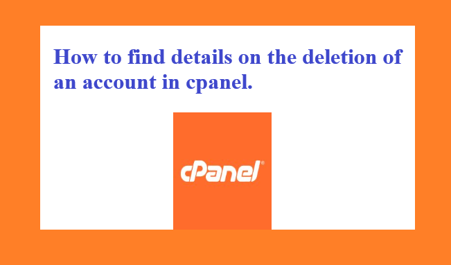 deletion of an account