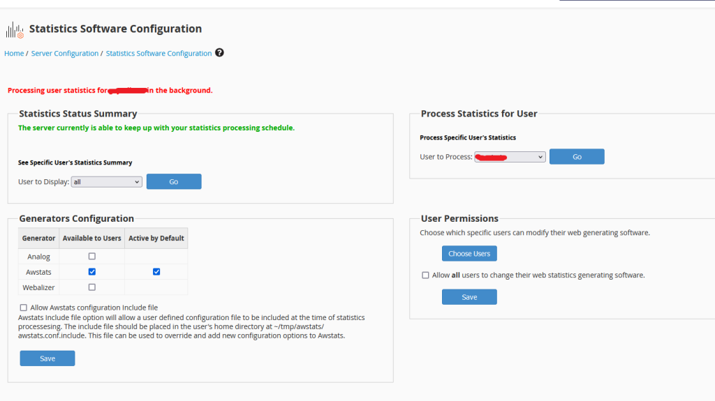 run stats for a user manually